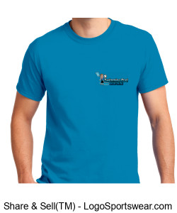 Swimming Pool Learning Logo on Blue T-Shirt Design Zoom