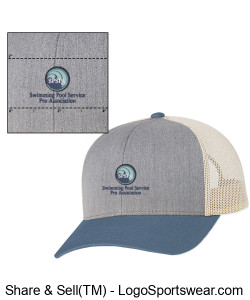 Grey and Blue Trucker Cap with SPSPA Logo Design Zoom