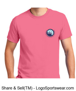 SPSPA Logo on Safety Pink T-Shirt on Front Design Zoom